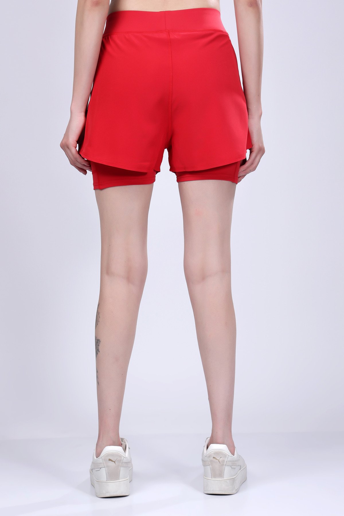 Nightingale in Pitch Black Sports Bra and Cherry Blossom Running Shorts - Image 6